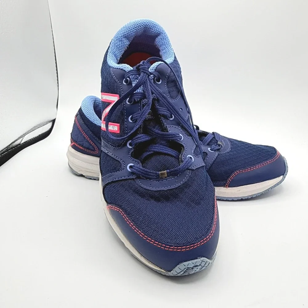 New Balance 577 Training Shoes Womens 9.5 Navy Blue Pink Good WX577BH Cush+